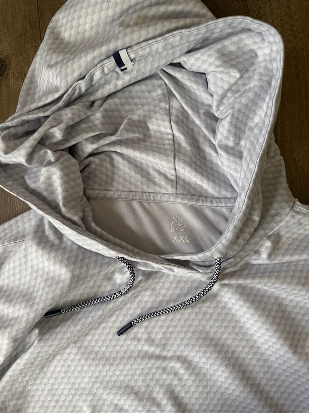 Rhoback Light Gray Textured Hooded Pullover - Picture 3 of 3